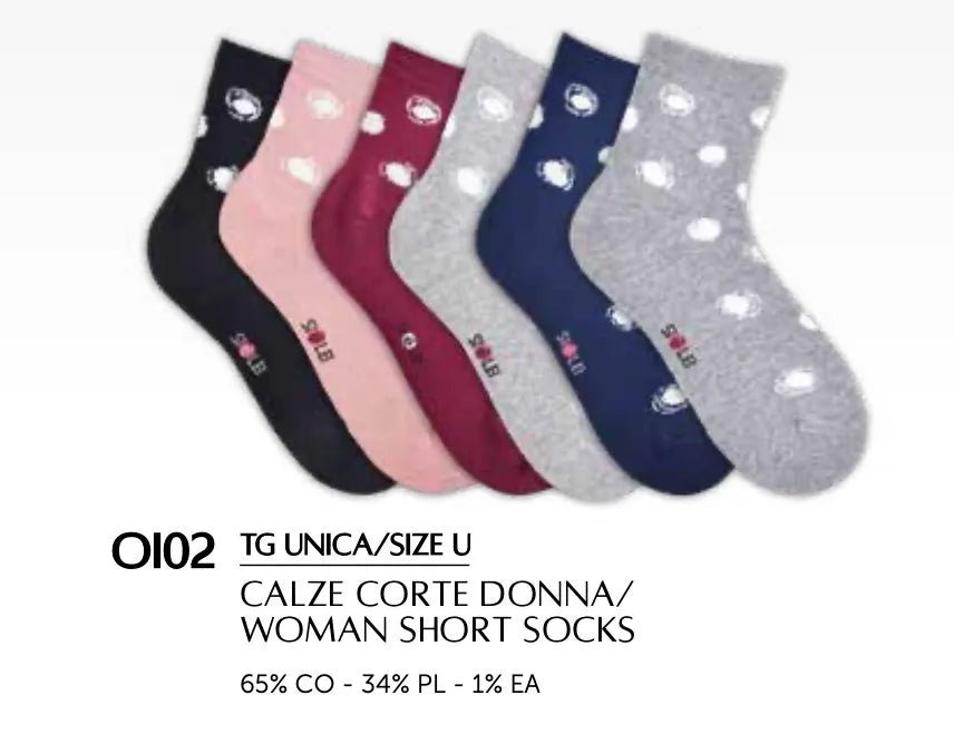 Confezione da 6 paia di calze donna in caldo cotone Sièlei OI02 Big Pois