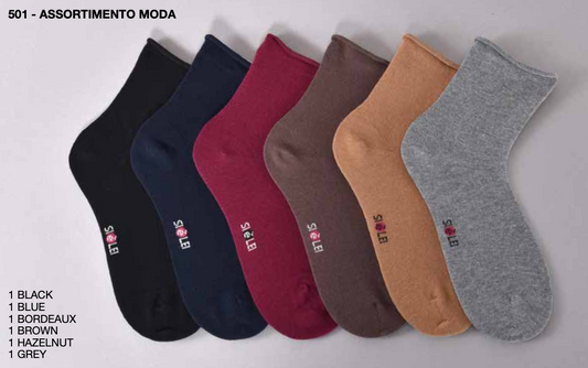 Confezione da 6 paia di calze donna in caldo cotone taglio laser Sièlei CN02