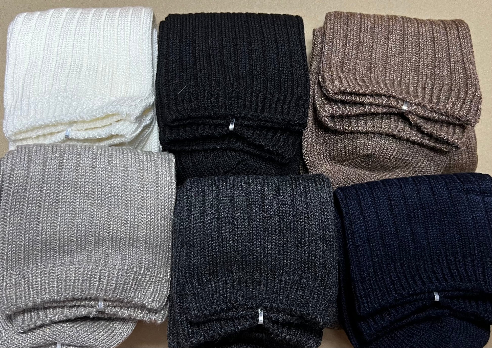 Confezione da 6 paia di calze donna in cashmere a costa Meritex 450