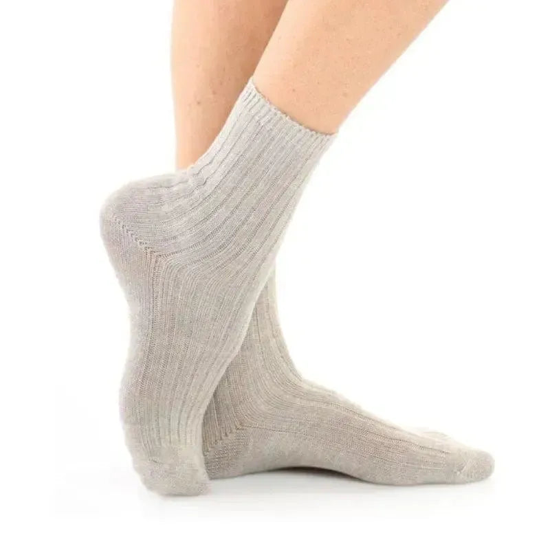 Confezione da 6 paia di calze donna in cashmere a costa Meritex 450