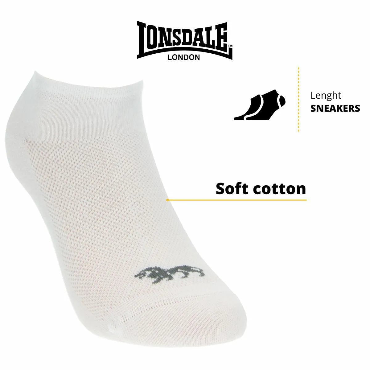 Confezione da 6 paia di calze in cotone Lonsdale LNS30
