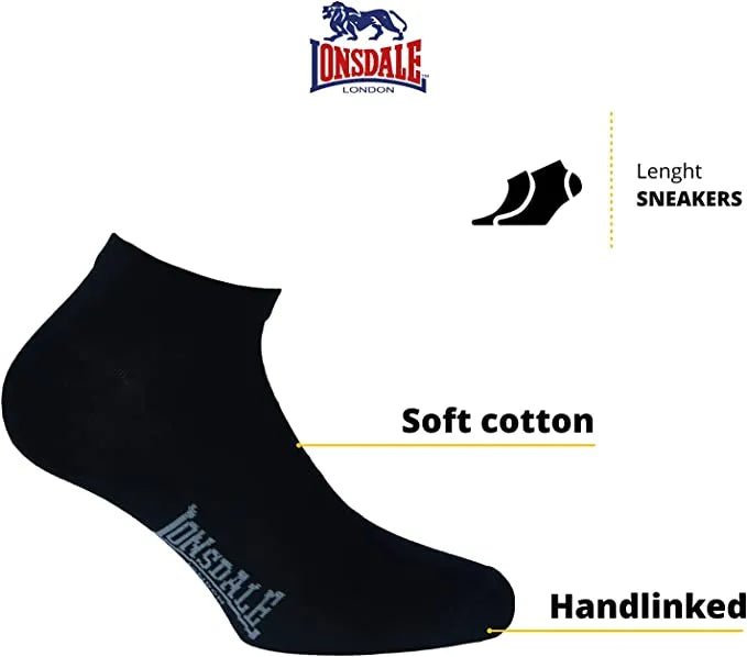 Confezione da 6 paia di calze in cotone Lonsdale LNS30