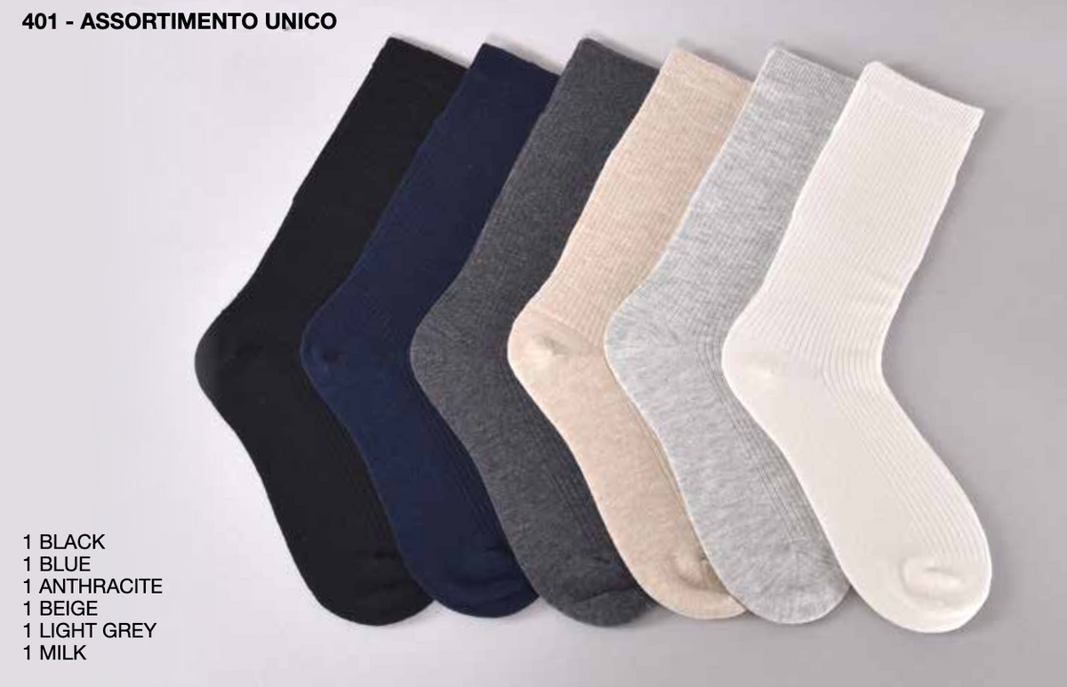 Confezione da 6 paia di calze midi donna in misto lana a costina Sièlei CH03