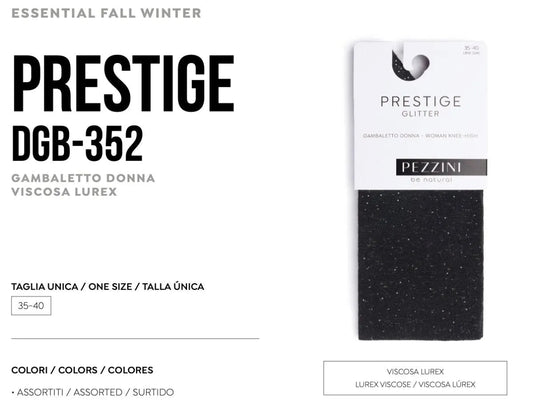 Confezione da 6 paia di calze lunghe in caldo cotone donna lurex Pezzini Dgb-Prestige