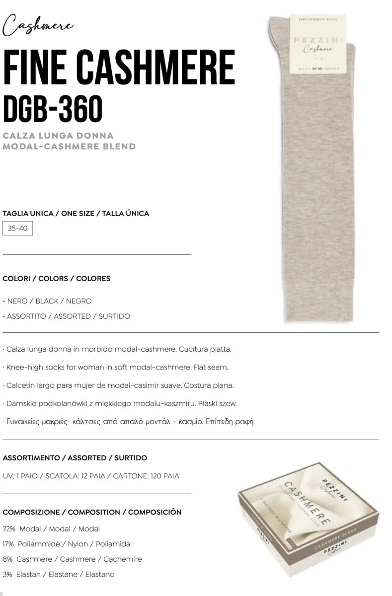 Confezione da 6 paia di calze lunghe in modal e cashemere Pezzini Dgb-360
