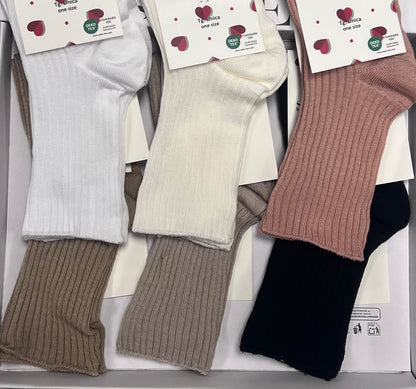 Confezione da 6 paia di calze midi donna a coste in cotone Sièlei CN02