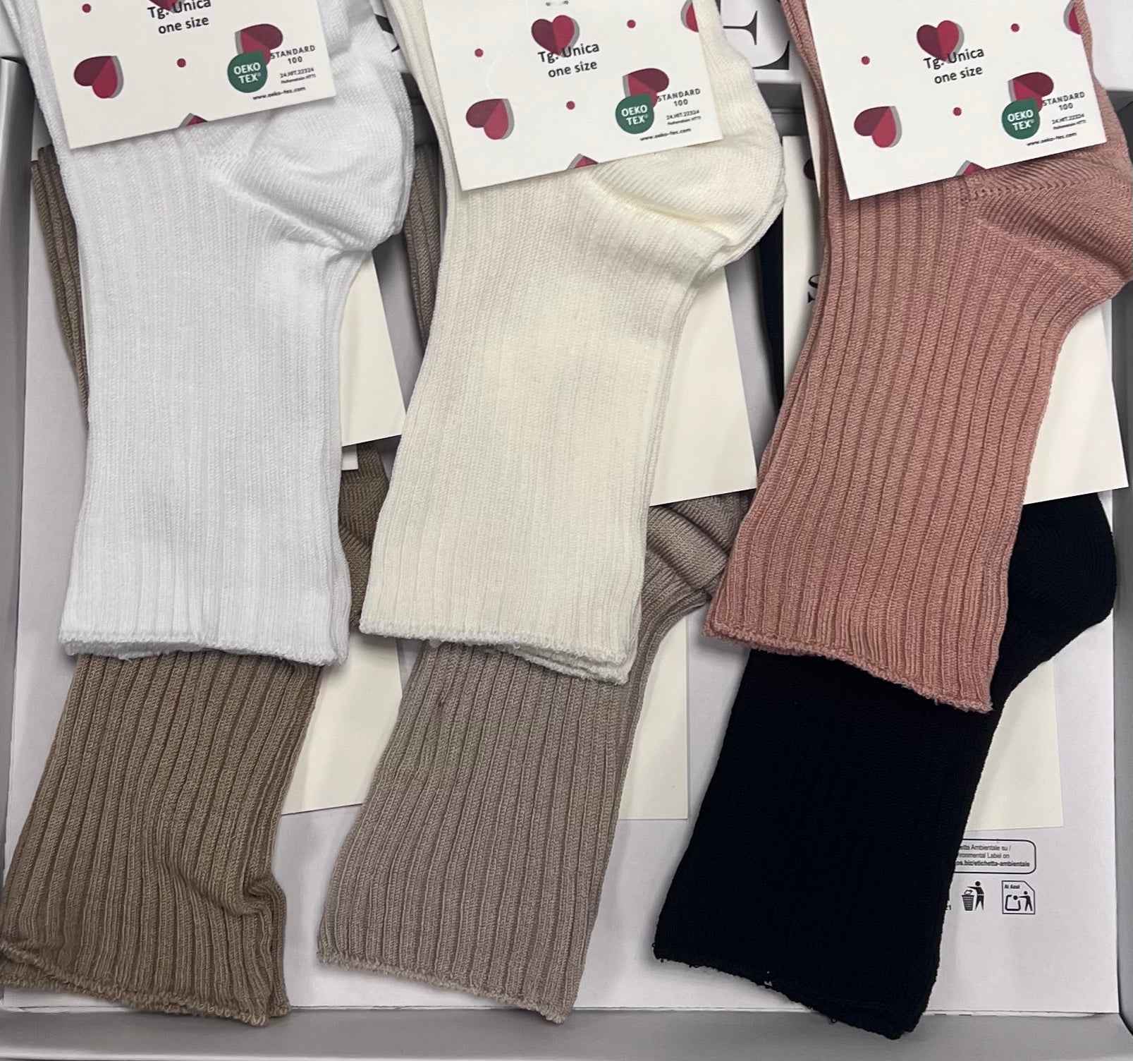 Confezione da 6 paia di calze midi donna a coste in cotone Sièlei CN02