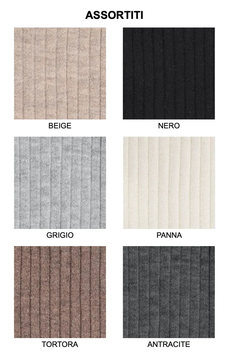 Confezione da 6 paia di calze midi donna in soft cashmere a costa Meritex 451 Costa