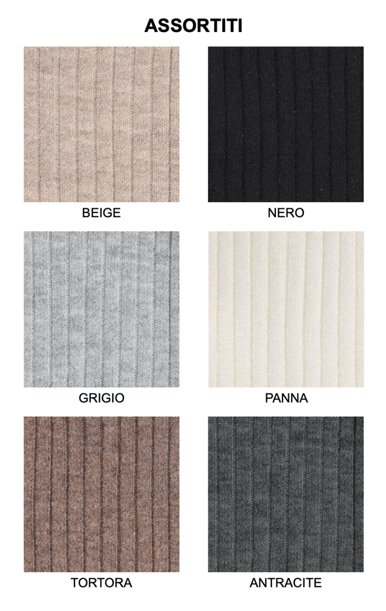 Confezione da 6 paia di calze midi donna in soft cashmere a costa Meritex 451 Costa