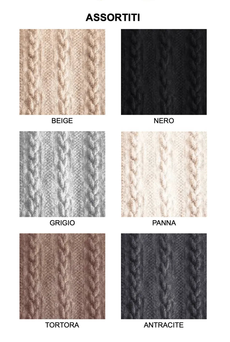 Confezione da 6 paia di calze midi donna in soft cashmere a costa Meritex 457 Treccia