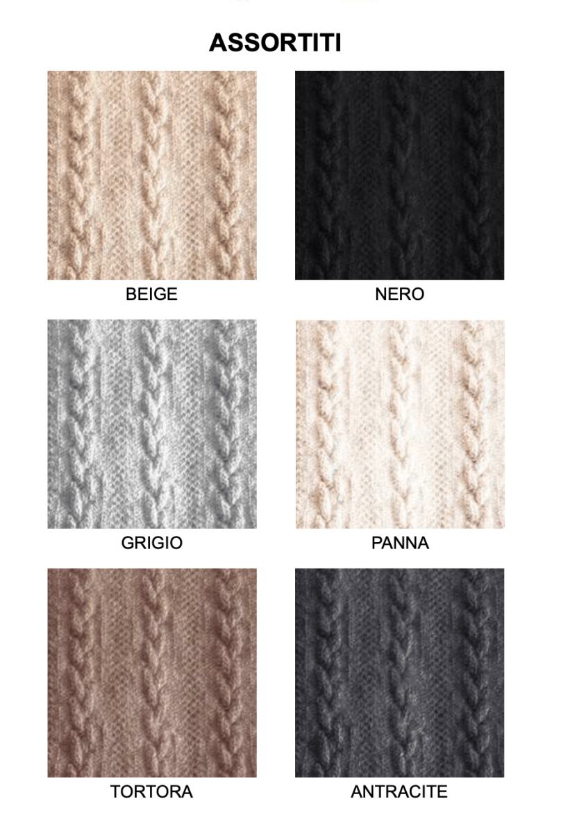 Confezione da 6 paia di calze midi donna in soft cashmere a costa Meritex 457 Treccia