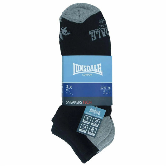 Confezione da 6 paia di calze sportive in cotone tech Lonsdale LNS09