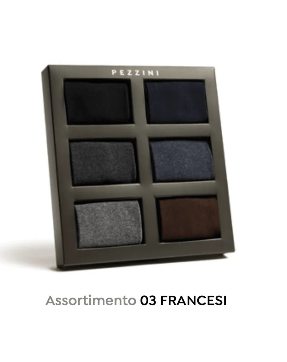 Confezione da 6 paia di calze uomo corte in caldo cotone Pezzini Be Natural Trendy UCZ-B06