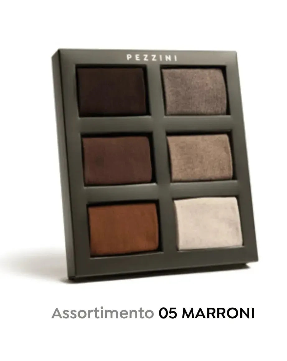 Confezione da 6 paia di calze uomo corte in caldo cotone Pezzini Be Natural Trendy UCZ-B06