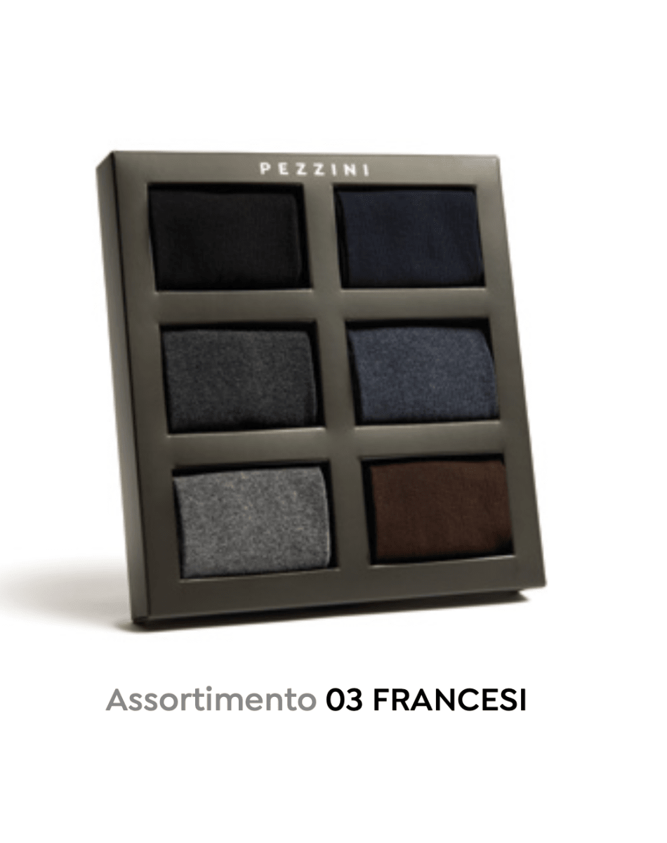 Confezione da 6 paia di calze uomo corte in caldo cotone Pezzini Be Natural Trendy UCZ-B06