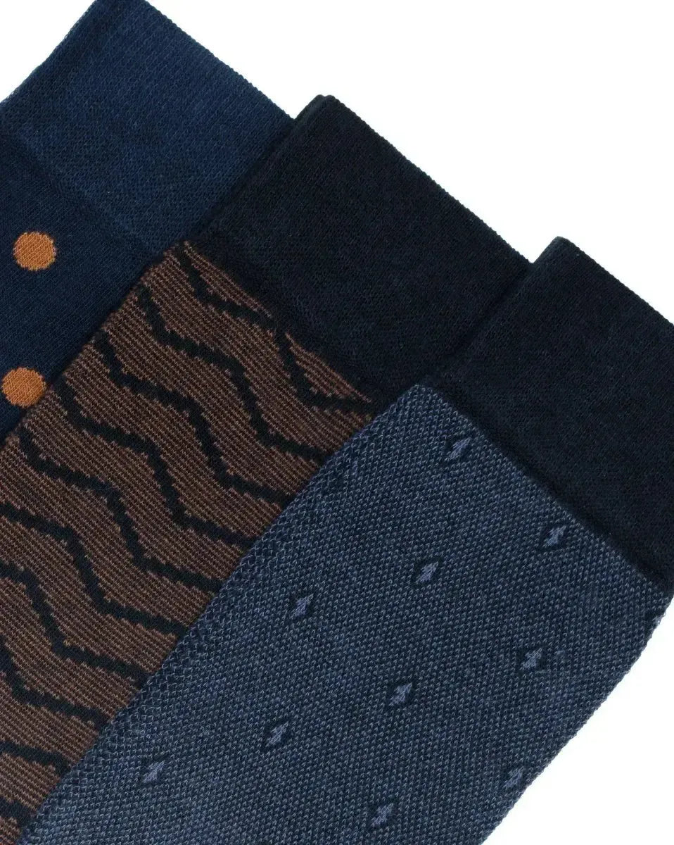 Confezione da 6 paia di calze uomo corte in caldo cotone Pezzini Be Natural Trendy UCZ-PAI2302