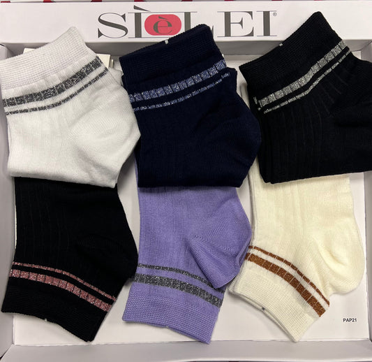 Confezione da 6 paia di calzino donna in cotone Sièlei RX02 Costa