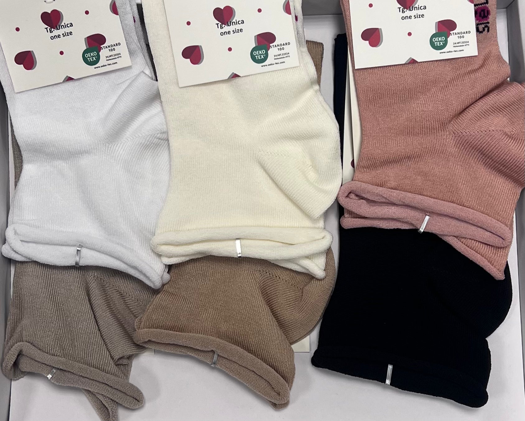 Confezione da 6 paia di calzino donna taglio laser in cotone Sièlei TT01