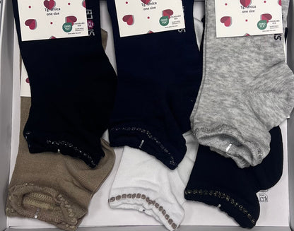 Confezione da 6 paia di calzino lurex donna in cotone Sièlei LX01