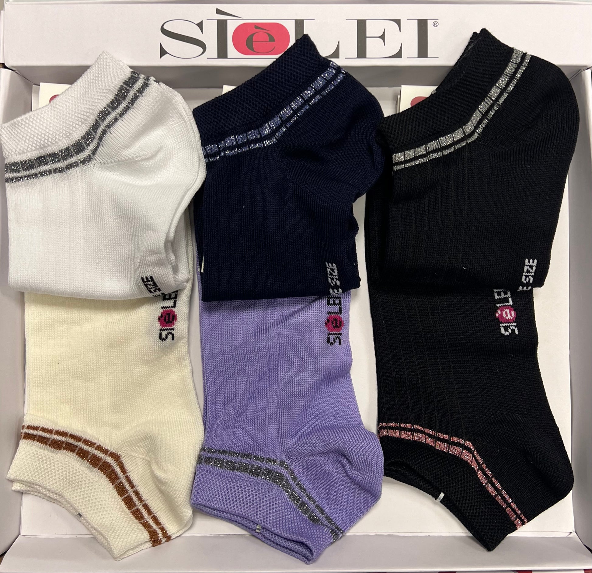 Confezione da 6 paia di calzino minicalza donna in cotone Sièlei RX03 Costa
