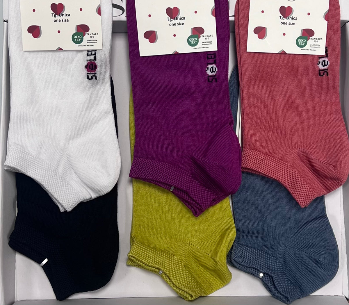 Confezione da 6 paia di calzino minicalza donna in cotone Sièlei TM03