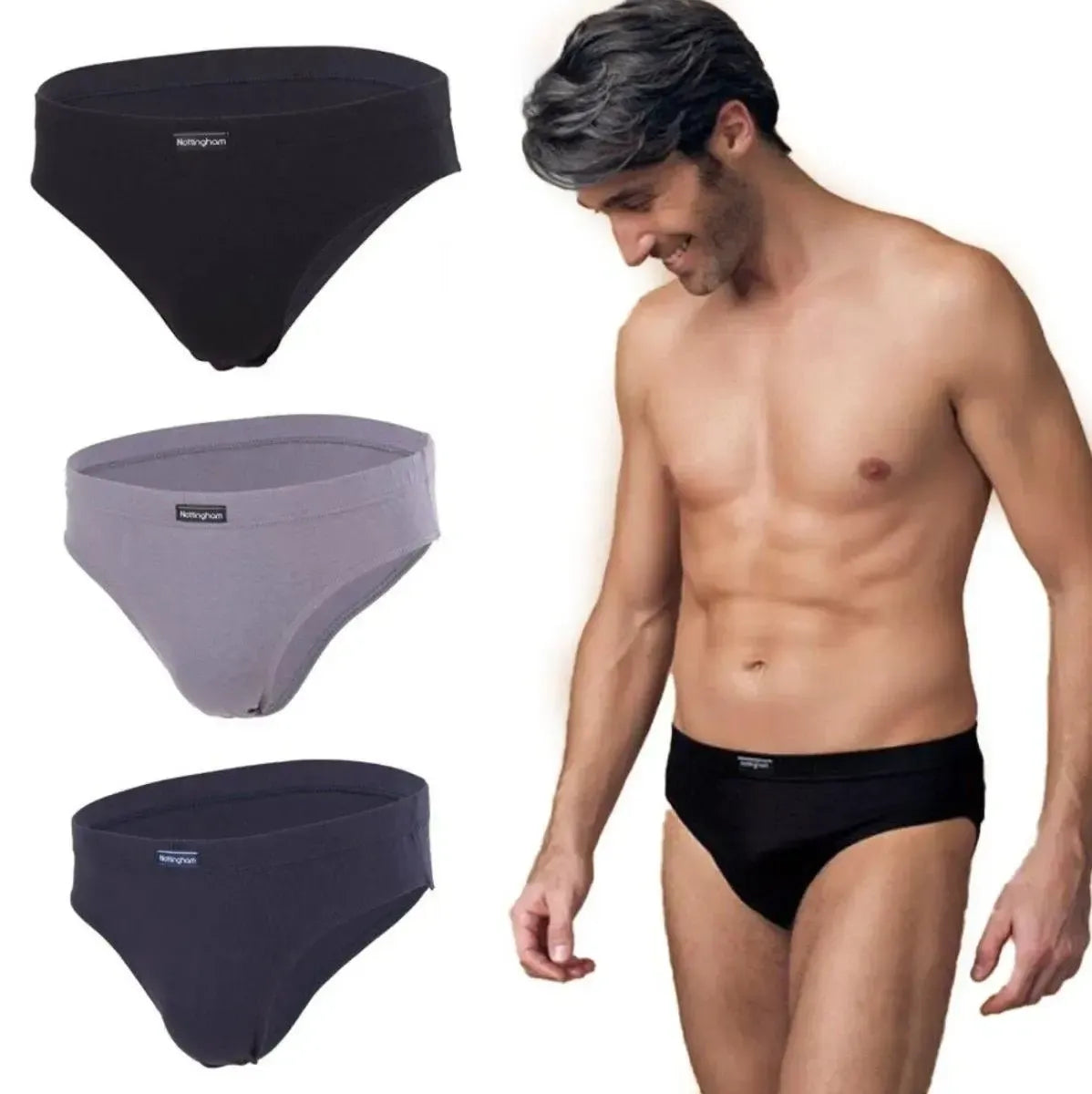 6 SLIP UOMO NOTTINGHAM IN COTONE ART. SM665 COL. FOTO MIS. A SCELTA (4, FONDO BIANCO