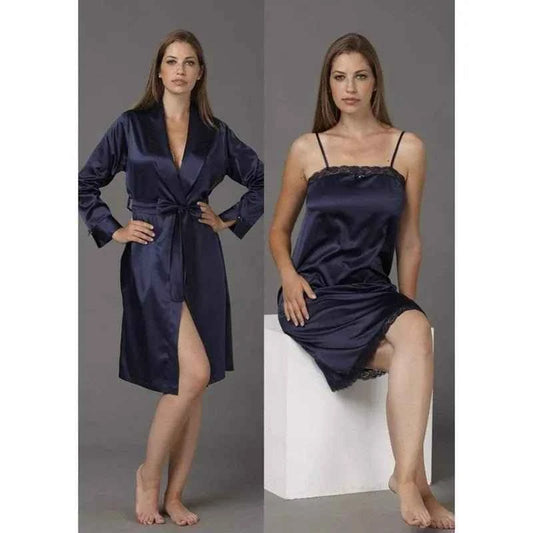 Coordinato parure donna raso sottoveste più vestaglia La birba Pamela