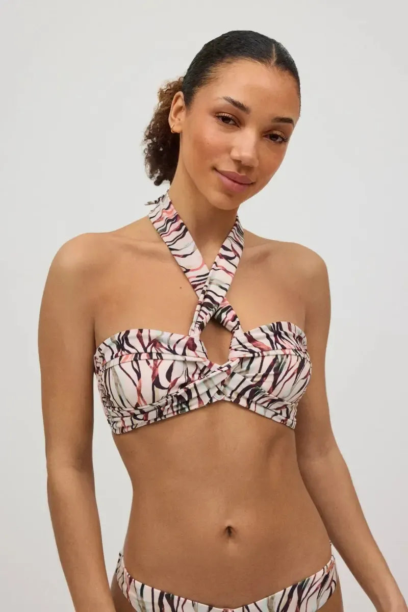 Costume da bagno donna bikini a fascia coppa B con ferretto e brasiliana Ysabel Mora 82969