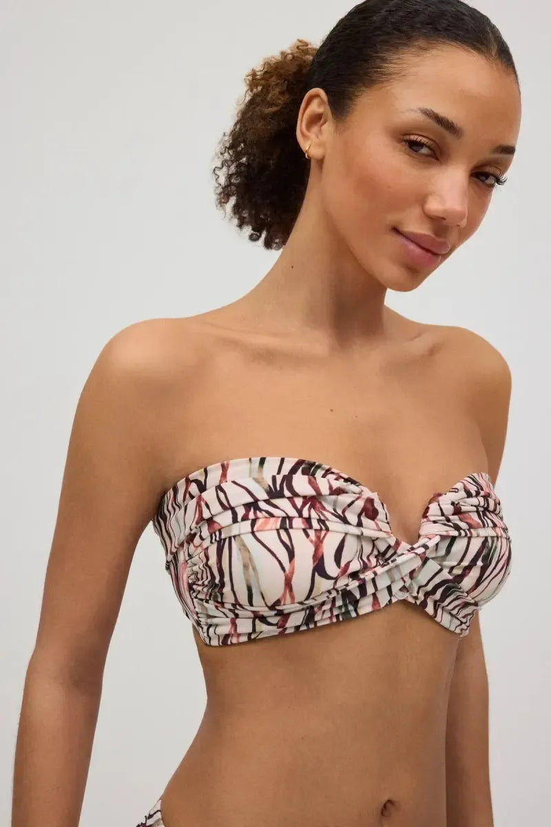 Costume da bagno donna bikini a fascia coppa B con ferretto e brasiliana Ysabel Mora 82969