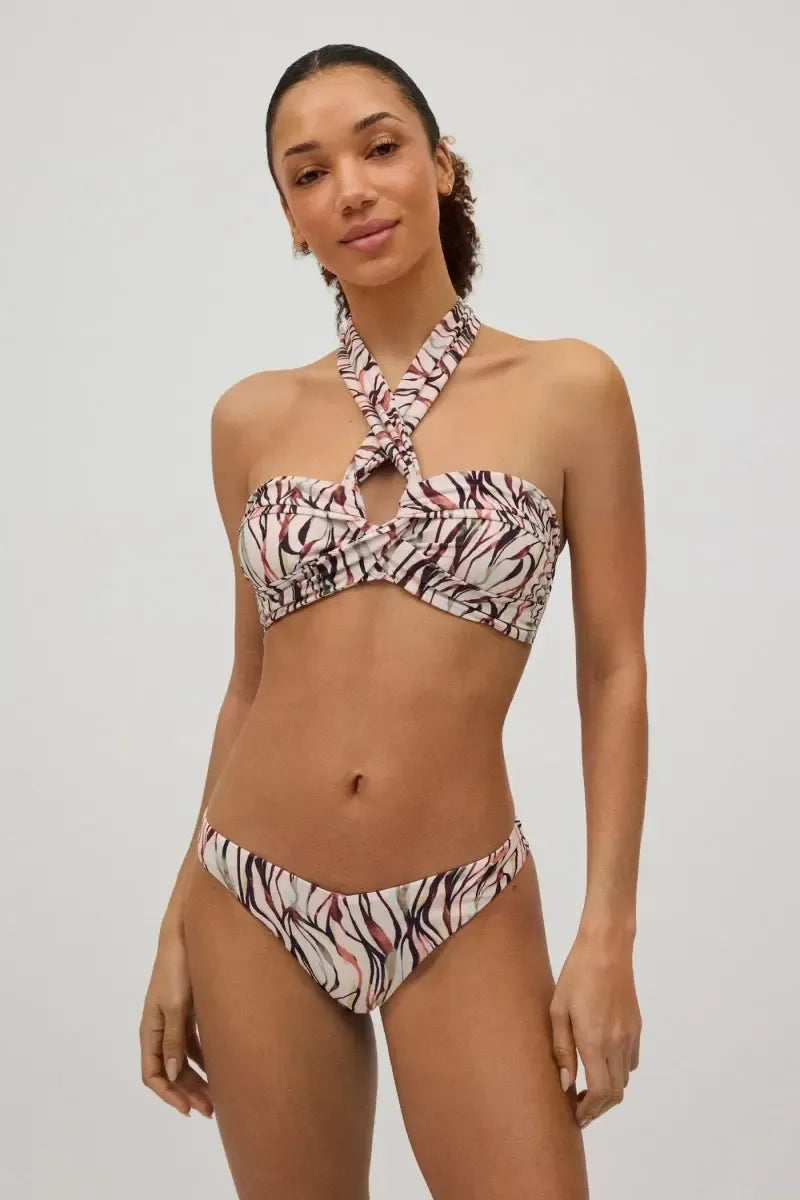 Costume da bagno donna bikini a fascia coppa B con ferretto e brasiliana Ysabel Mora 82969