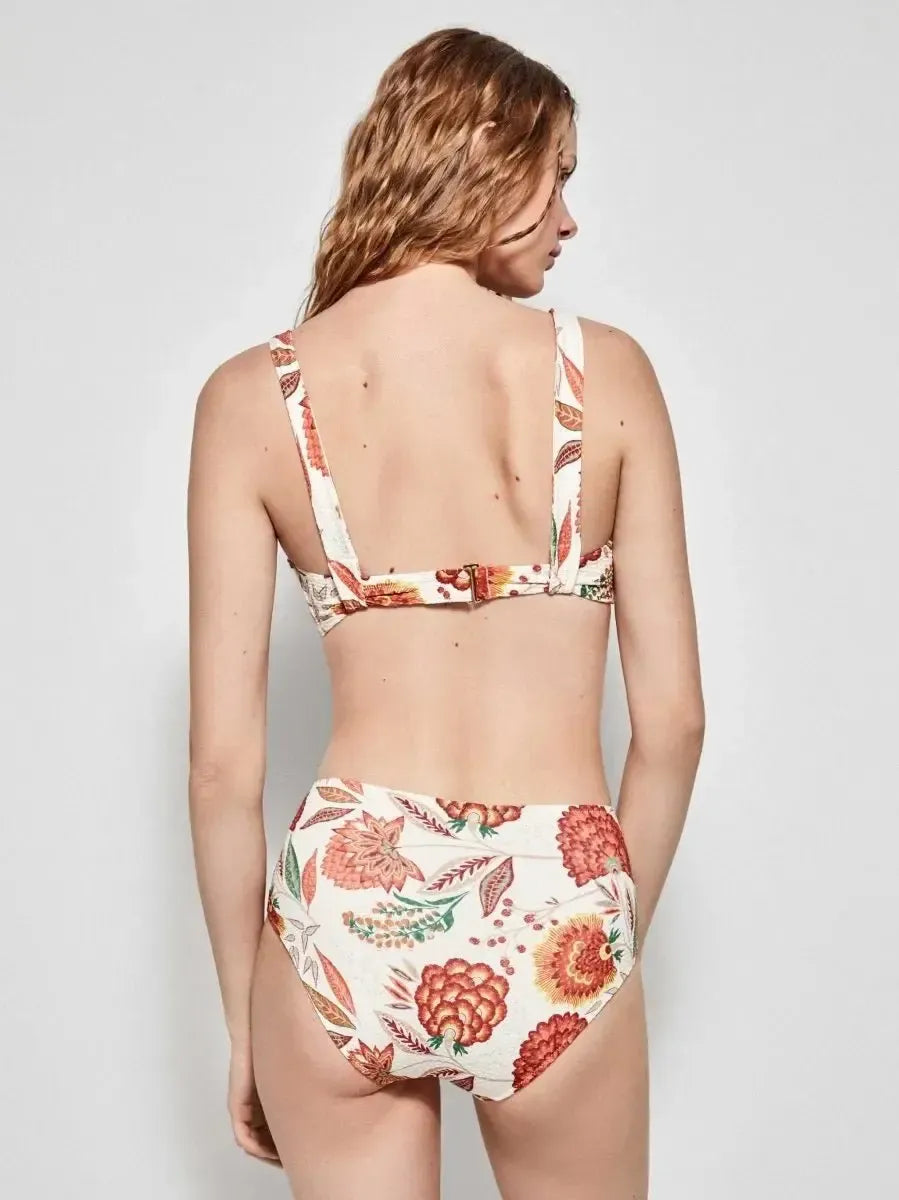 Costume da bagno donna bikini coppa B senza ferretto e slip vita alta Gisela 2/30108