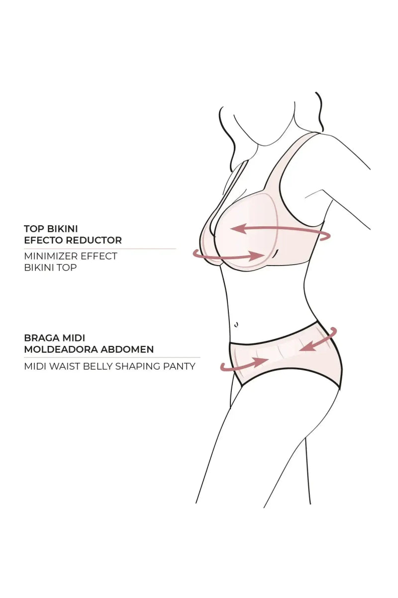 Costume da bagno donna bikini coppa C con ferretto e slip midi Ysabel Mora 83046