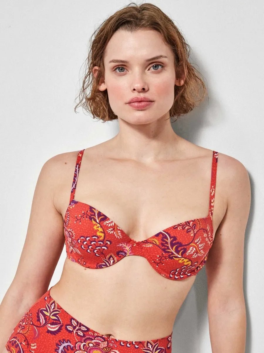 Costume da bagno donna bikini coppa C con ferretto e slip vita alta Gisela 2/30142