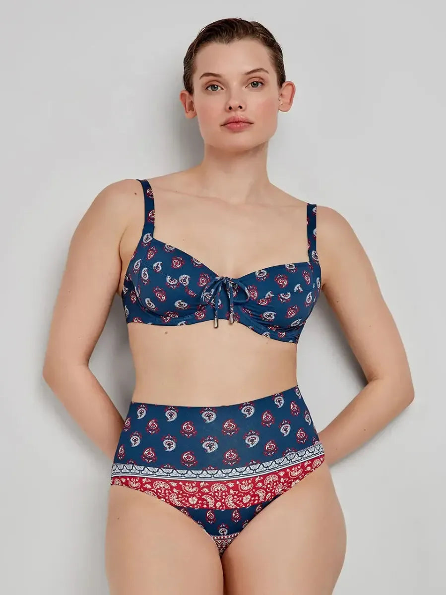 Costume da bagno donna bikini coppa D e slip alto Gisela 30223