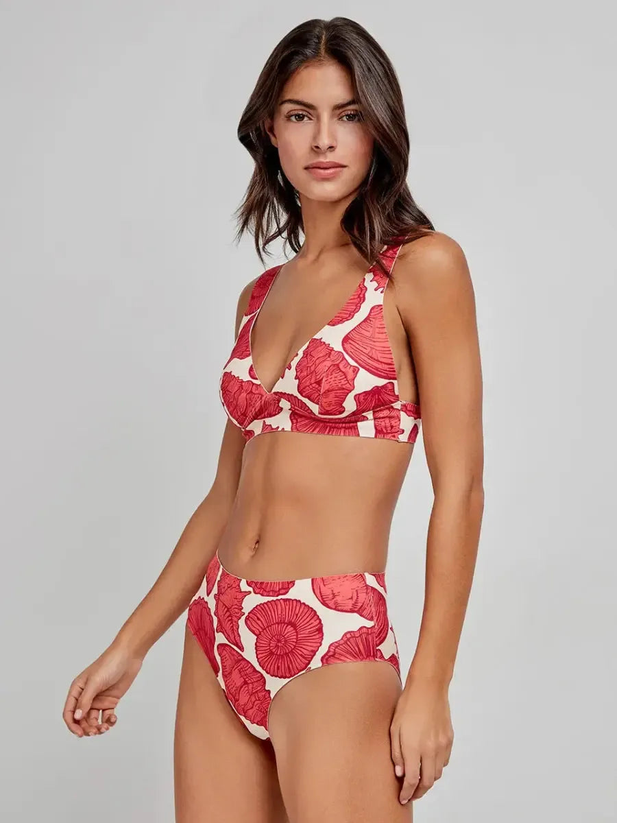 Costume da bagno donna bikini high tech senza ferretto e slip vita alta Gisela 30178