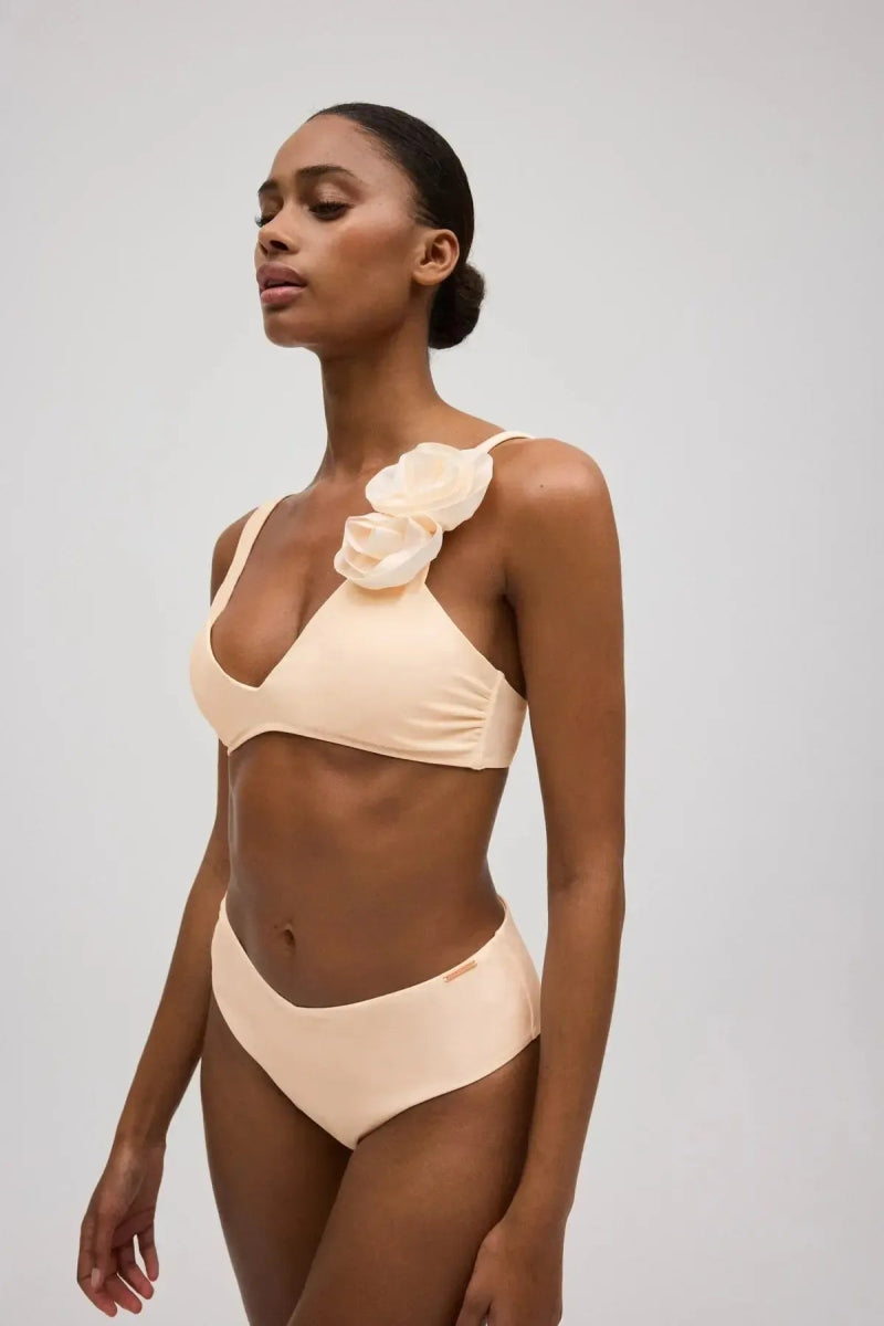 Costume da bagno donna bikini triangolo senza ferretto e slip midi a V Ysabel Mora 83049