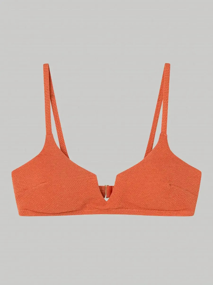 Costume da bagno donna in piquet lurex bikini senza ferretto e slip Gisela 30195