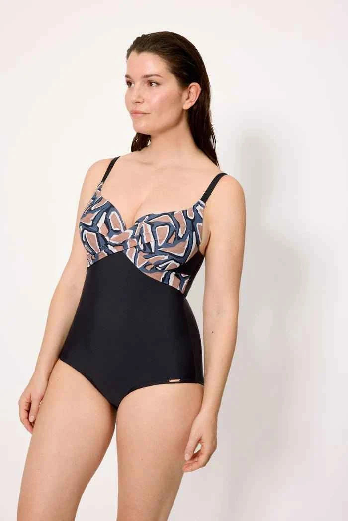 Costume da bagno donna intero con ferretto snellente Coppa C Ysabel Mora 83317