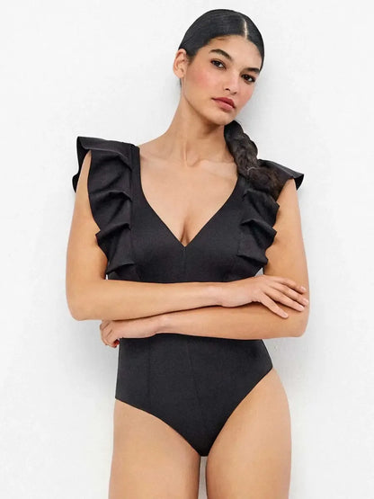 Costume da bagno donna intero con volants Gisela 30419