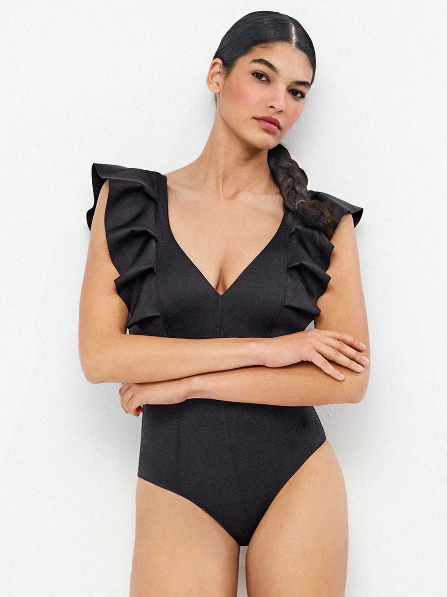 Costume da bagno donna intero con volants Gisela 30419