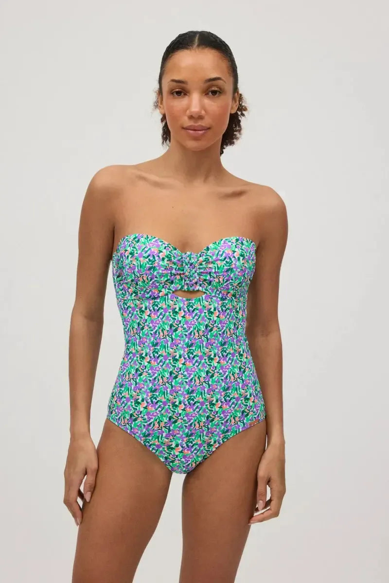Costume da bagno donna intero modellante a fascia coppa B Ysabel Mora 83008