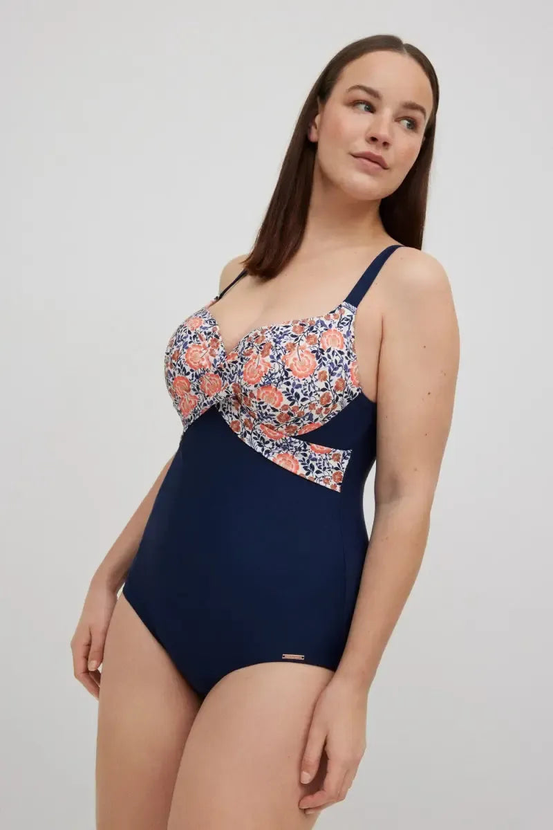 Costume da bagno donna intero modellante con ferretto coppa C Ysabel Mora 82966