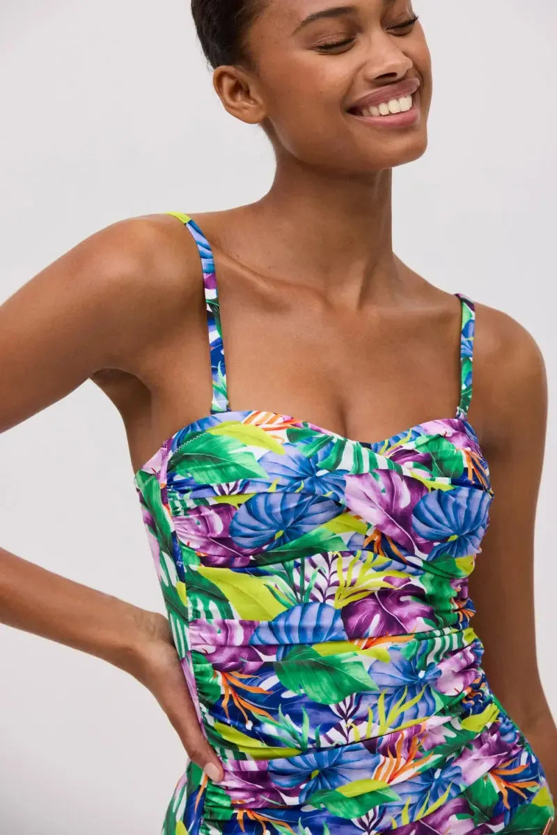 Costume da bagno donna intero snellente a fascia coppa B Ysabel Mora 83032