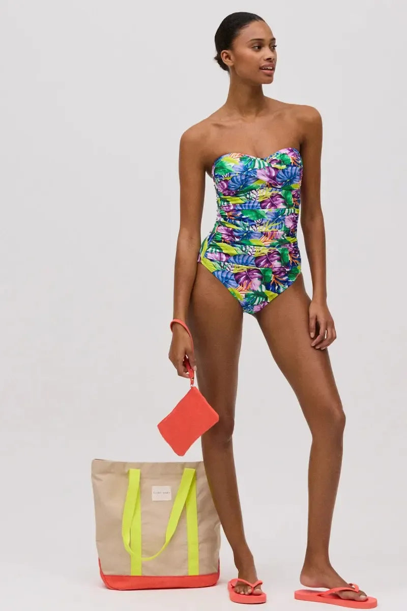 Costume da bagno donna intero snellente a fascia coppa B Ysabel Mora 83032