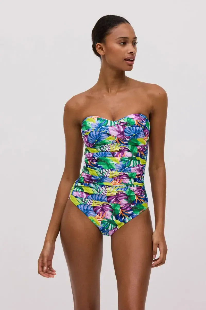 Costume da bagno donna intero snellente a fascia coppa B Ysabel Mora 83032