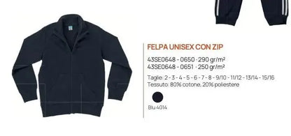 Felpa con zip bambini Siggi Happy School cotone fresco 43MG0622