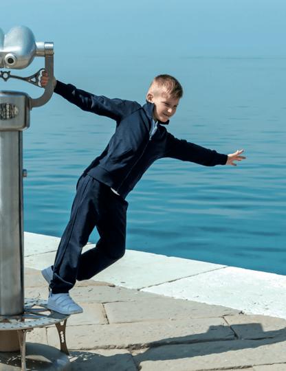 Felpa con zip bambini Siggi Happy School cotone fresco 43MG0622