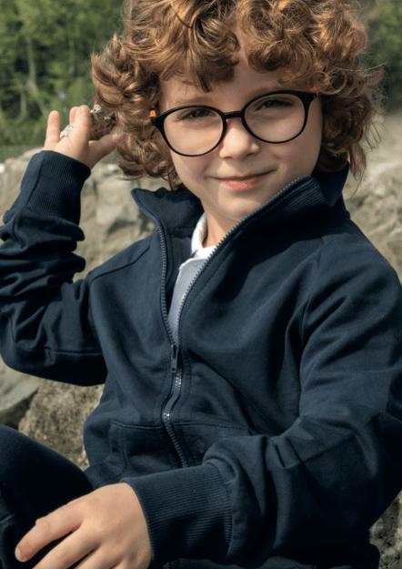 Felpa con zip bambini Siggi Happy School cotone fresco 43MG0622