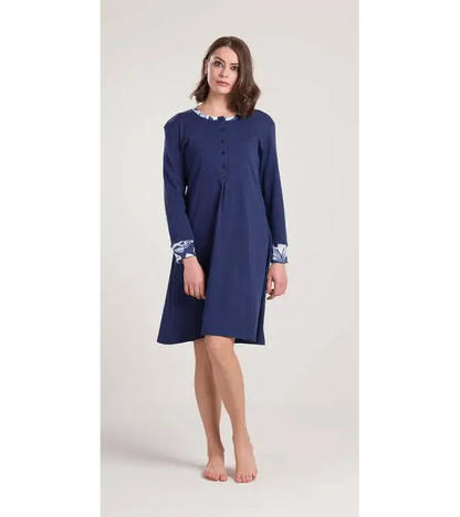 Gary Camicia da notte donna calibrato invernale collo serafino interlock V50078CONF