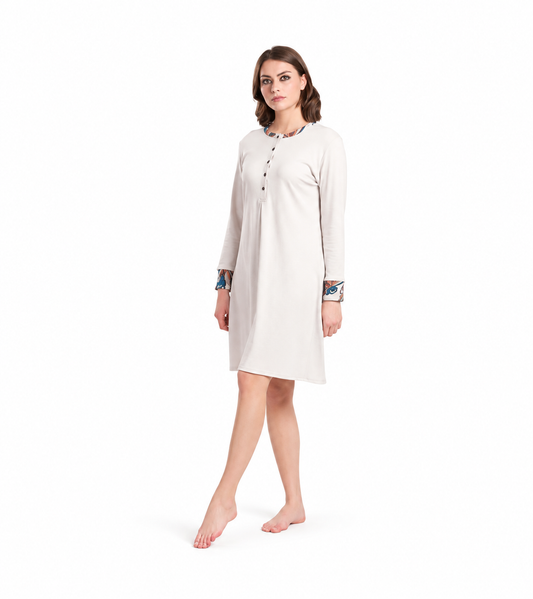 Gary Camicia da notte donna calibrato invernale collo serafino interlock V50078CONF